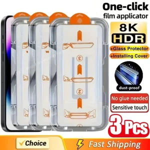 מגן מסך אייפון 14 15 16 Pro Max - 3 יח' דגם זכוכית