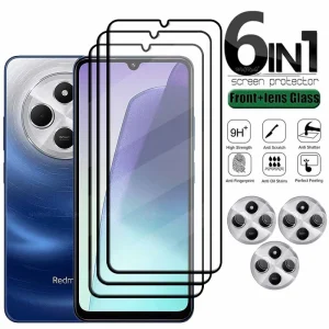 מגן מסך מזכוכית Redmi 14C - 6 ב-1 , כיסוי מלא