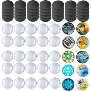 מגנטים DIY למקרר עם זכוכית ודבק עצמי - 50 יח'