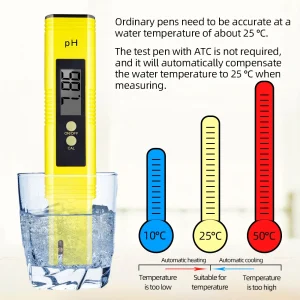 מד pH דיגיטלי LCD - עט בדיקת מים לאקווריום