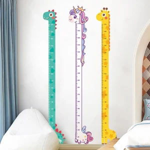 מד גובה מדבקות קיר מצוירות לחדרי ילדים