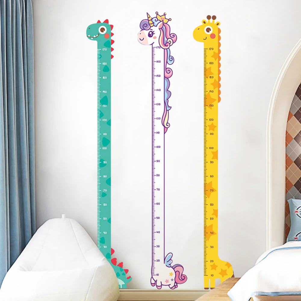 מד גובה מדבקות קיר מצוירות לחדרי ילדים