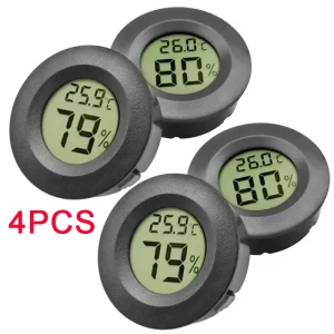 מד-חום דיגיטלי LCD - 4 יחידות - טמפ' ולחות לבית