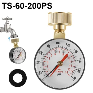 מד לחץ מים - בודק לחץ צנרת גינה TS-60-200 PSI