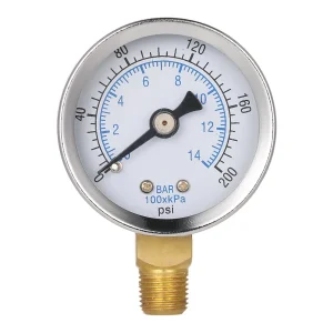 מד לחץ מים לבריכה 40 מ,מ 0-200 PSI - מד לחץ