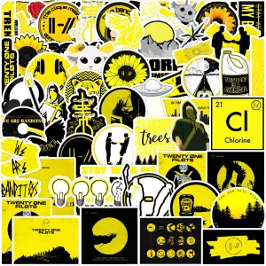 מדבקות Twenty One Pilots - 50 יח' לקישוט DIY