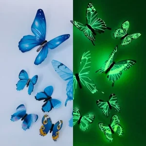 מדבקות פרפרים זוהרים לתליה- קישוט קיר DIY מודרני