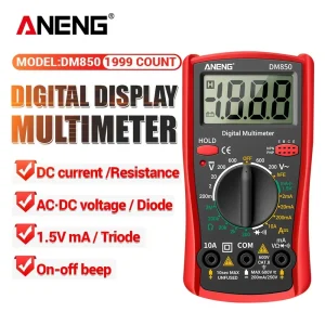 מולטימטר דיגיטלי מקצועי ANENG DM850 - בדיקת מתח זרם