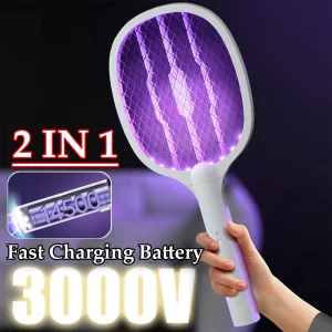 מחבט קוטלי יתושים חשמלי נטען 2 ב-1 - 3000V