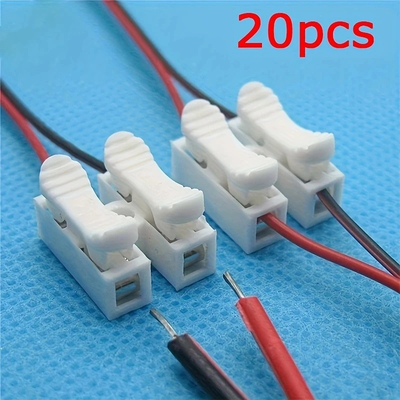 מחבר חוטים מהיר 2P - 20 יחידות - חיבור ללא הלחמה