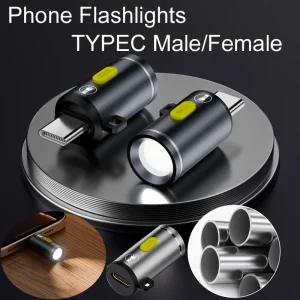 מחזיק מפתחות USB Type C עם פנס LED - קומפקטי