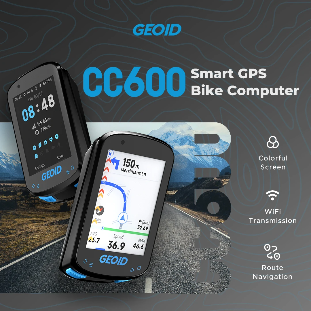 מחשבון אופניים GPS עם מסך צבעוני- ניווט חכם אלחוטי