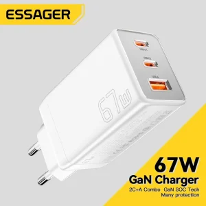 מטען Essager GaN 67W - טעינה מהירה למחשב נייד וסלולר