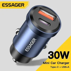 מטען לרכב Essager 30W מהיר - USB C לאייפון