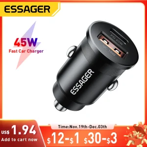 מטען לרכב Essager 45W - טעינה מהירה כפולה