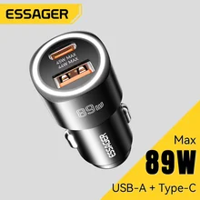 מטען לרכב USB-C 89W טעינה מהירה לאייפון - Essager