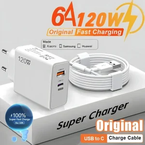 מטען מהיר 120W USB Type C - לטעינה מהירה לסלולרי