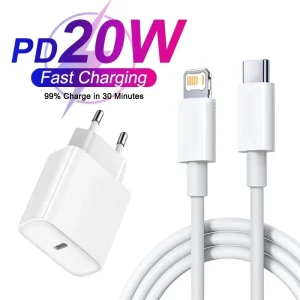 מטען מהיר לאייפון - PD 20W - כבל Type C - אביזרים