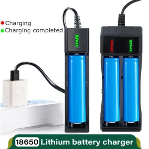 מטען סוללות 18650 USB - 1,2,4 חריצים ליתיום נטענות