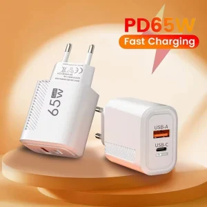 מטען קיר 65W GaN Type-C - טעינה מהירה לאייפון, סמסונג