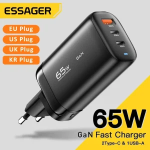 מטען קיר Essager 65W GaN - טעינה מהירה למחשב ונייד