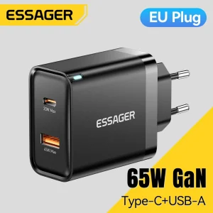 מטען קיר Essager 65W GaN - טעינה מהירה לסלולרי