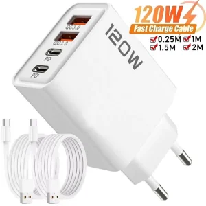 מטען קיר USB C 120W - 4 פורטים, טעינה מהירה