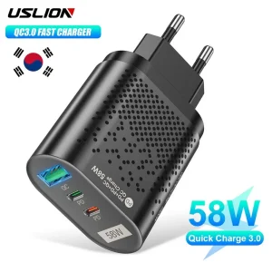 מטען קיר USB C 58W מהיר - לאייפון 15 ו Xiaomi