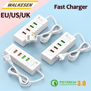 מטען קיר USB מהיר 4 יציאות - אייפון סמסונג