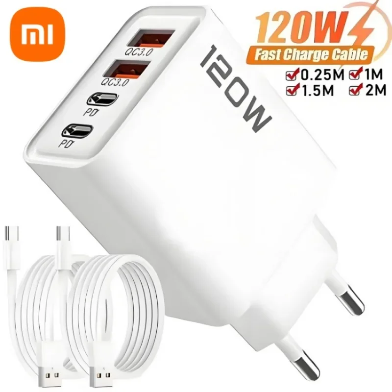 מטען קיר מהיר XIAOMI 120W - 4 יציאות USB C