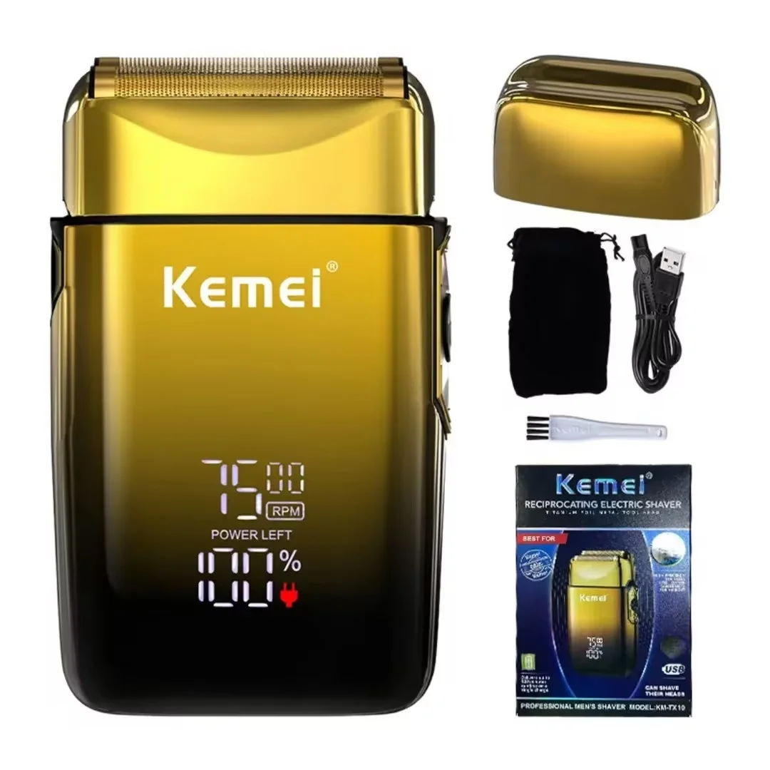מכונת גילוח חשמלית Kemei TX10 - לגבר עם תצוגת LED