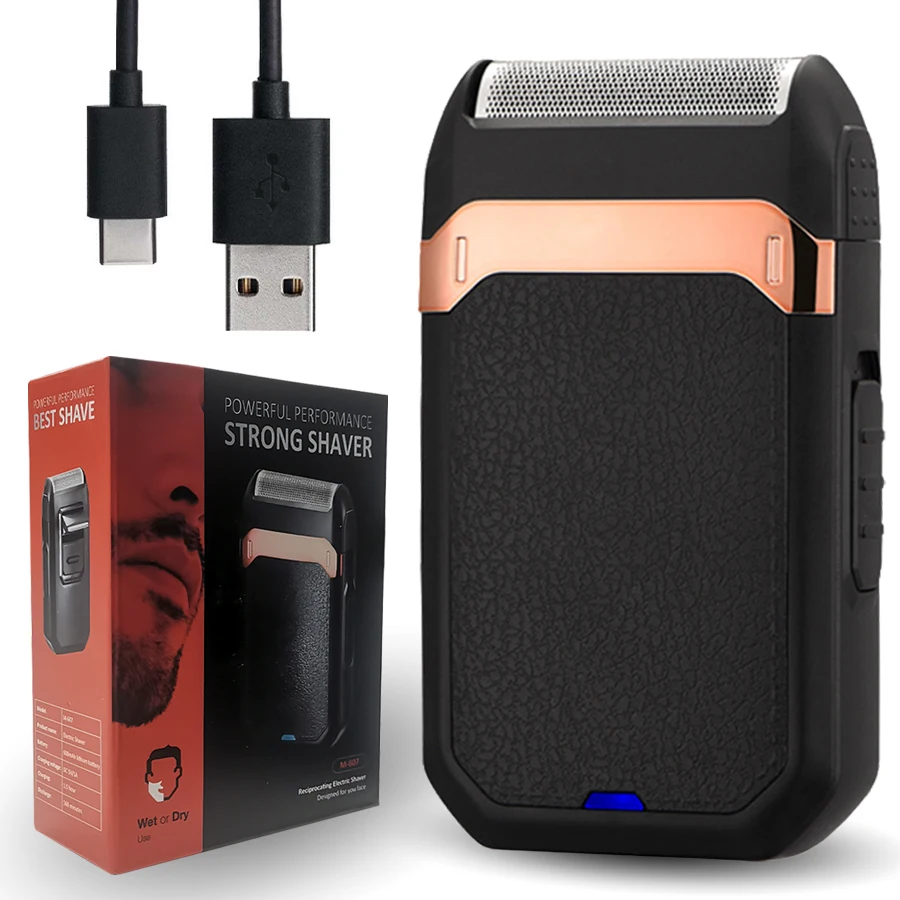 מכונת גילוח חשמלית נירוסטה - נטענת USB לגבר
