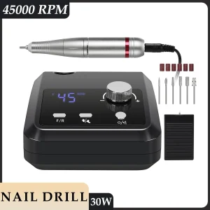 מכונת שיוף ציפורניים מקצועית - 45000RPM עם LCD