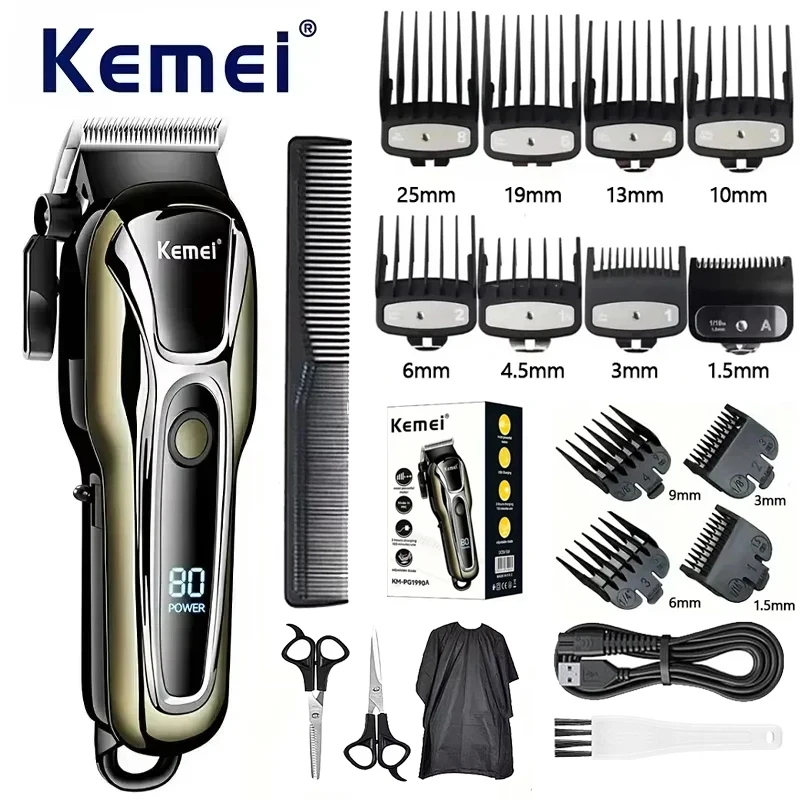 מכונת תספורת אלחוטית Kemei PG1990A- לגבר- איכותית