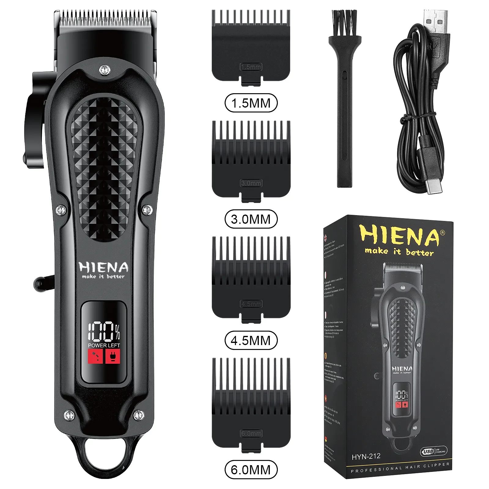 מכונת תספורת חשמלית Hiena HYN-212 - אלחוטית לגבר