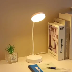 מנורת שולחן LED - USB, 3 מצבי עמעום, לבן - 1 יחידה