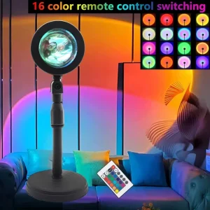 מנורת שקיעה RGB - מקרן אור לחדר שינה מעוצב