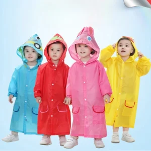 מעיל גשם לילדים מצויר - עמיד למים ובטיחותי