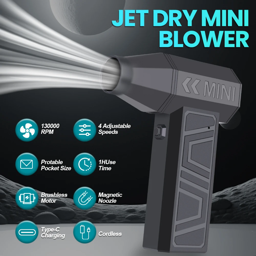 מפוח אוויר חשמלי נייד Turbo Jet Fan-לניקוי ושלג