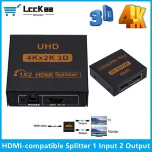 מפצל HDMI 1X2 , 4K UHD , LccKaa לטלוויזיה ומחשב