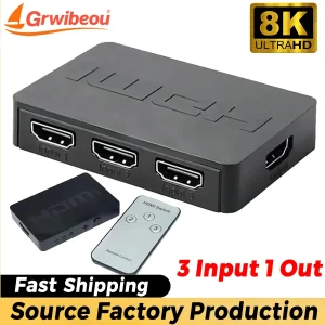 מפצל HDMI 3 כניסות 1 יציאה - איכות 1080P