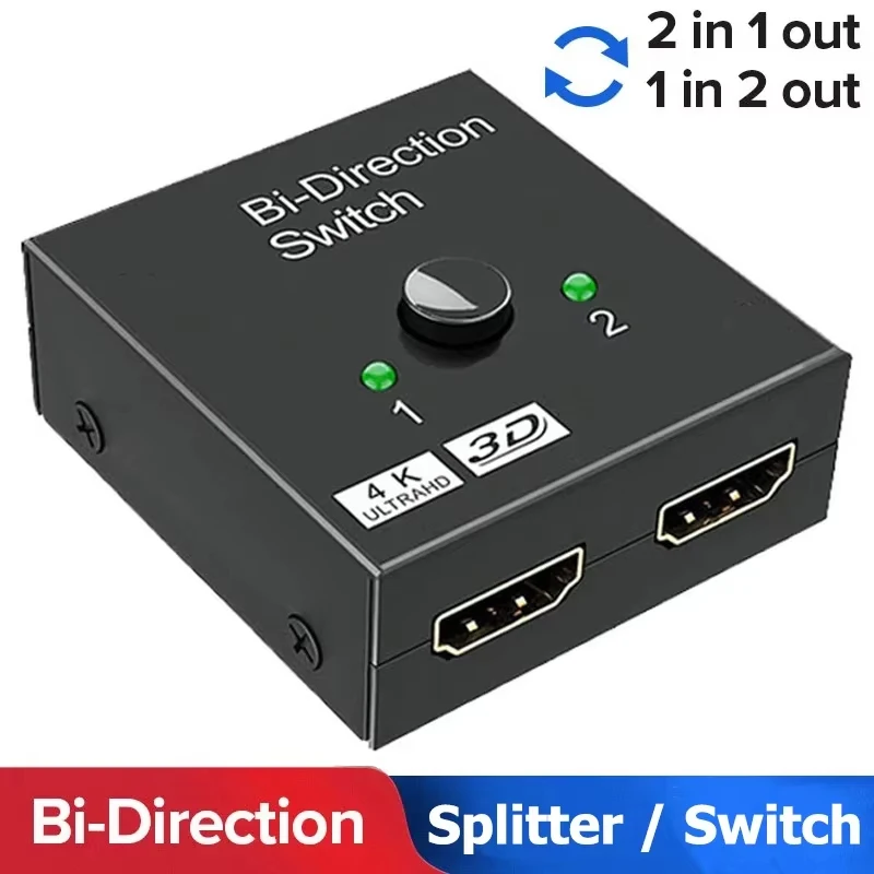 מפצל HDMI דו-כיווני 4K - ממיר 2 ב-1 לסוויץ'