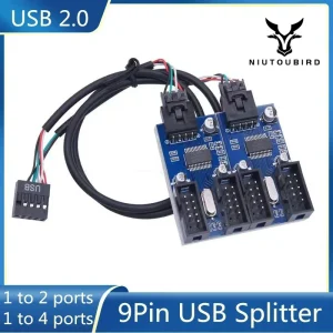 מפצל USB 9 פין - 1 ל-2,4 לחיבור ללוח אם