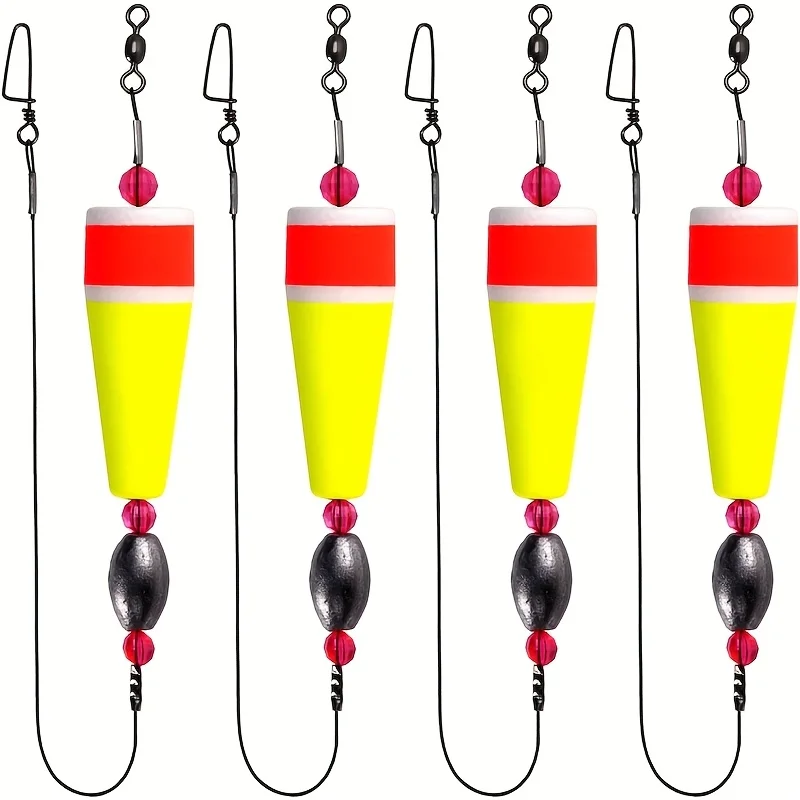 מצופים לדייג 4 יחידות - מצופים צבעוניים משוקללים