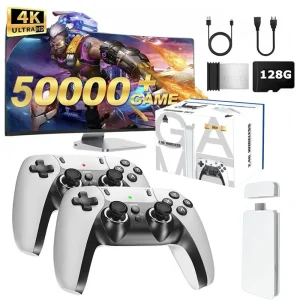 מקל משחק 4K M15, קונסולת רטרו עם 40000+ משחקים