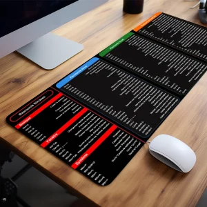 משטח עכבר גדול Excel Shortcuts - לעבודה יעילה