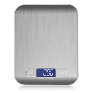 משקל מטבח דיגיטלי נירוסטה - 5,10 ק,ג - דיוק 1 גרם
