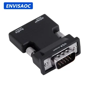 מתאם HDMI ל-VGA 1080P - ממיר וידאו אודיו למחשב