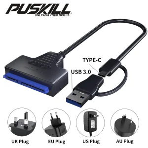 מתאם USB 3.0 ל-SATA - כבל SSD,HDD 2.5,3.5 אינץ'
