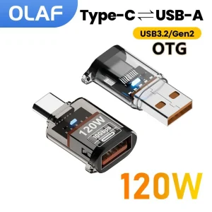 מתאם USB C 120W מהיר - OTG PC טאבלט Xiaomi Huawei